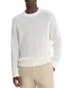 Vince Regular Fit Mesh Crewneck Sweater In Optic White