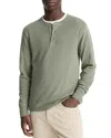 Vince Regular Fit Micro Waffle Henley In Broad Leaf