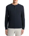 Vince Long Sleeve Slub Henley In Coastal
