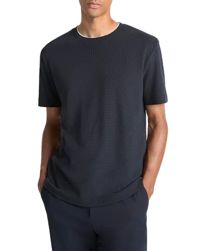 Vince Regular Fit Micro Waffle Tee In Black
