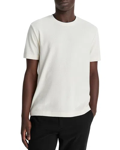 Vince Double Neckline Pima Cotton T-shirt In White