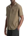 Vince Regular Fit Seersucker Cuban Shirt In Green