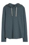 Vince Regular Fit Slub Hoodie In Marlin Teal
