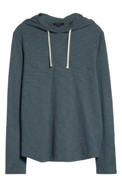 Vince Regular Fit Slub Hoodie In Marlin Teal