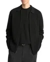 Vince Regular Fit Zip Front Sweater In Black