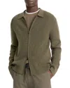 Vince Regular Fit Zip Front Sweater In Olive Leaf