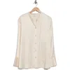 Vince Relaxed Band Collar Button-up Shirt In Pampas