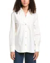 Vince Relaxed Button-down Linen-blend Shirt In White