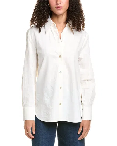 Vince Relaxed Button-down Linen-blend Shirt In White