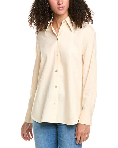 VINCE RELAXED BUTTON-DOWN LINEN-BLEND SHIRT