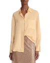 Vince Long-sleeve Silk Chest Pocket Blouse In Multi