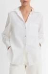 Vince Cotton Relaxed Straight Shirt In Off-white In Optic White