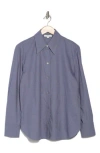 Vince Relaxed Fit Linen Blend Button-up Shirt In Iris Water