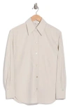 Vince Relaxed Fit Linen Blend Button-up Shirt In Salt Glass