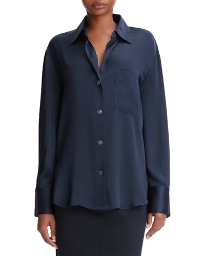 Vince Long Sleeve Top in Coastal, Sueded Jersey, Size XL main image 0