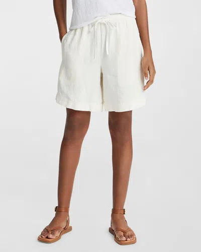Vince Relaxed Hemp Drawstring Shorts In Off White