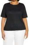 Vince Relaxed Linen Crewneck T-shirt In Coastal