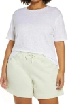 VINCE RELAXED LINEN CREWNECK T-SHIRT