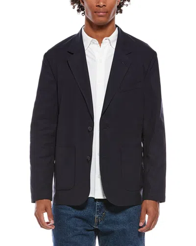Vince Relaxed Linen-blend Blazer In Black
