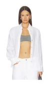 Vince Relaxed Long Sleeve Button Down In White