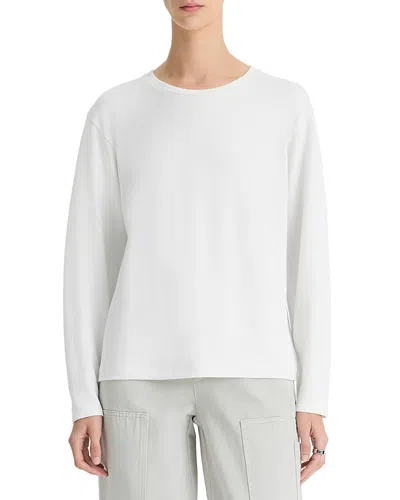 Vince Relaxed Long Sleeve Crewneck Top In Off White