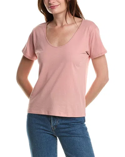Vince Relaxed Scoop Neck T-shirt In Pink