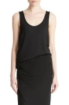 Vince Relaxed Scoop-neck Tank In Black In Black