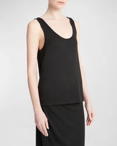 Vince Relaxed Scoop-neck Tank Top In Black