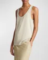 Vince Relaxed Scoop-neck Tank Top In White