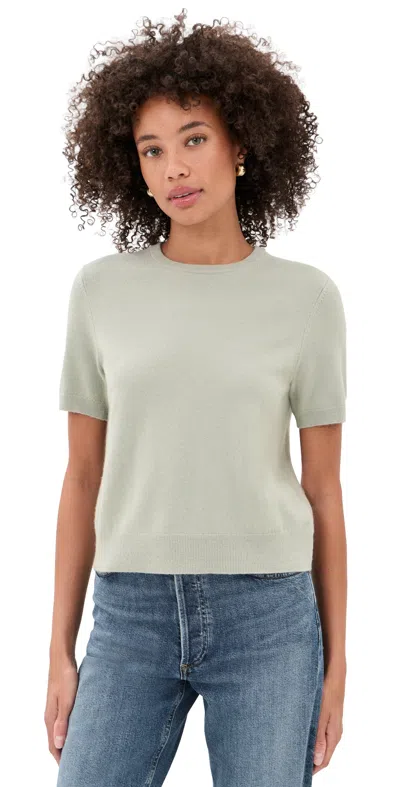 Vince Relaxed Short Sleeve Sweater Stone Sage In Multi