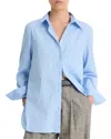 Vince Stripe Relaxed Cotton Button-up Shirt In Sky Blue