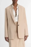 Vince Relaxed Textured Blazer In Brown