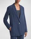 Vince Relaxed Textured Blazer In Lt Coastal