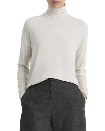 Vince Relaxed Turtleneck Top In White