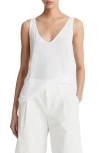 Vince Relaxed V-neck Tank In Optic White