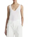Vince Relaxed V-neck Tank In White