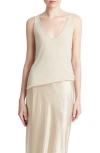 Vince Relaxed V-neck Tank In White