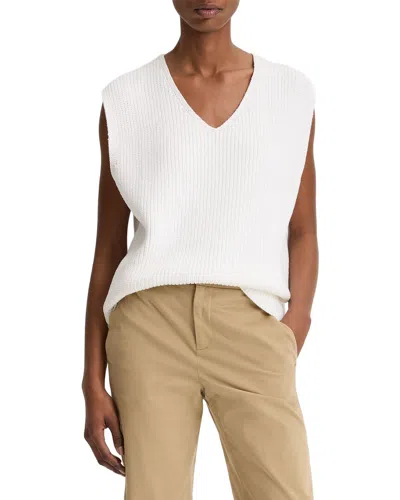 Vince Relaxed V-neck Vest In White