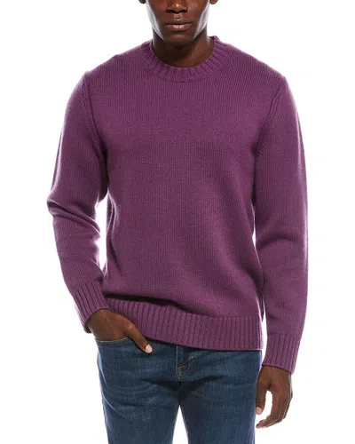 Vince Relaxed Wool & Cashmere-blend Crewneck Sweater In Purple