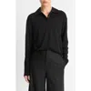 Vince Relaxed Wool Polo Sweater In Black