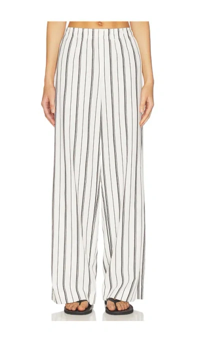 Vince Resort Stripe Drawstring Pull On Pant In White
