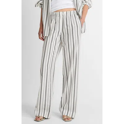 Vince Resort Stripe Pull-on Wide Leg Pants In Neutral