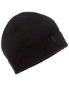 Vince Reverse Jersey Cuffed Boiled Cashmere Hat In Black