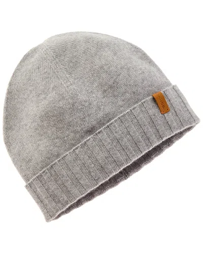 Vince Reverse Jersey Cuffed Boiled Cashmere Hat In Gray