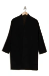 Vince Reversible Collarless Wool Blend Coat In Black/eden