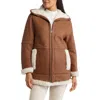 Vince Reversible Genuine Shearling Lined Jacket In Pearl/mojave