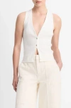 Vince Button V-neck Tank Top In Off White In Off White