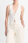 Vince Button V-neck Tank Top In Off White In Off White
