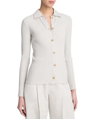 VINCE VINCE RIB BUTTON-UP POLO SHIRT