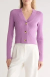 Vince Rib Cardigan In Pink